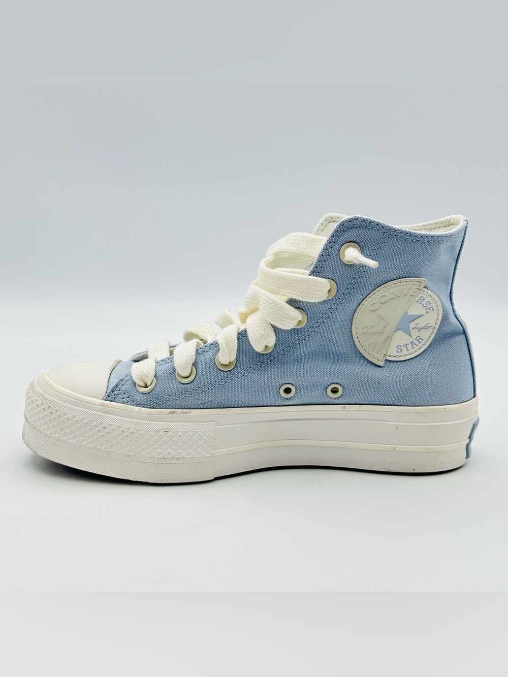 Converse High Top Sneakers in Powder Blue with Cream Accents